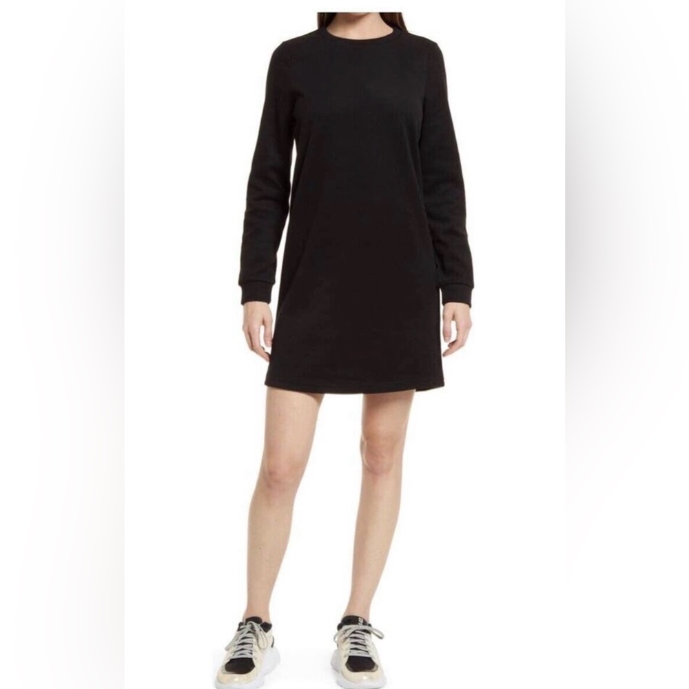Vero Moda Classic Kammie Black Long Sleeve Sweatshirt Dress